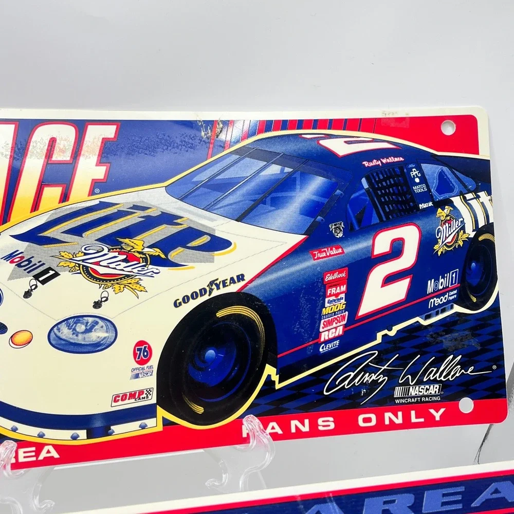 Rusty Wallace NASCAR Miller Lite Racing Sign Set 2pc 19in WinCraft 2002 Vintage